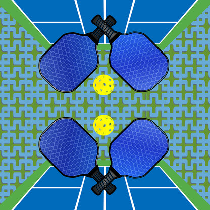 Pickelball Anyone Blue Green Square Tray