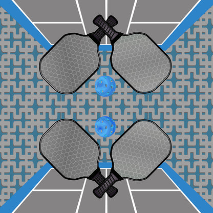 Pickelball Anyone Silver Blue Square Tray