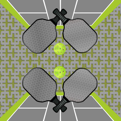 Pickelball Anyone Silver Lime Square Tray