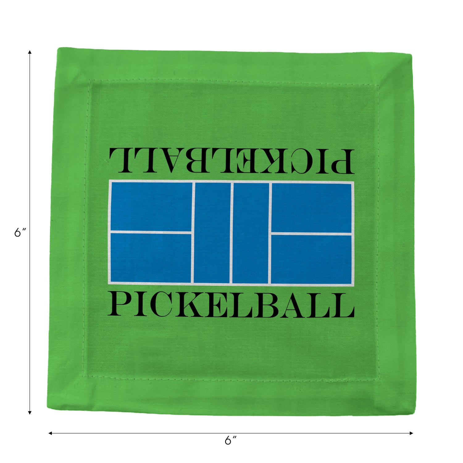 Pickelball Court Blue Green Cotton Sateen Cocktail Napkins - nicolettemayer.com