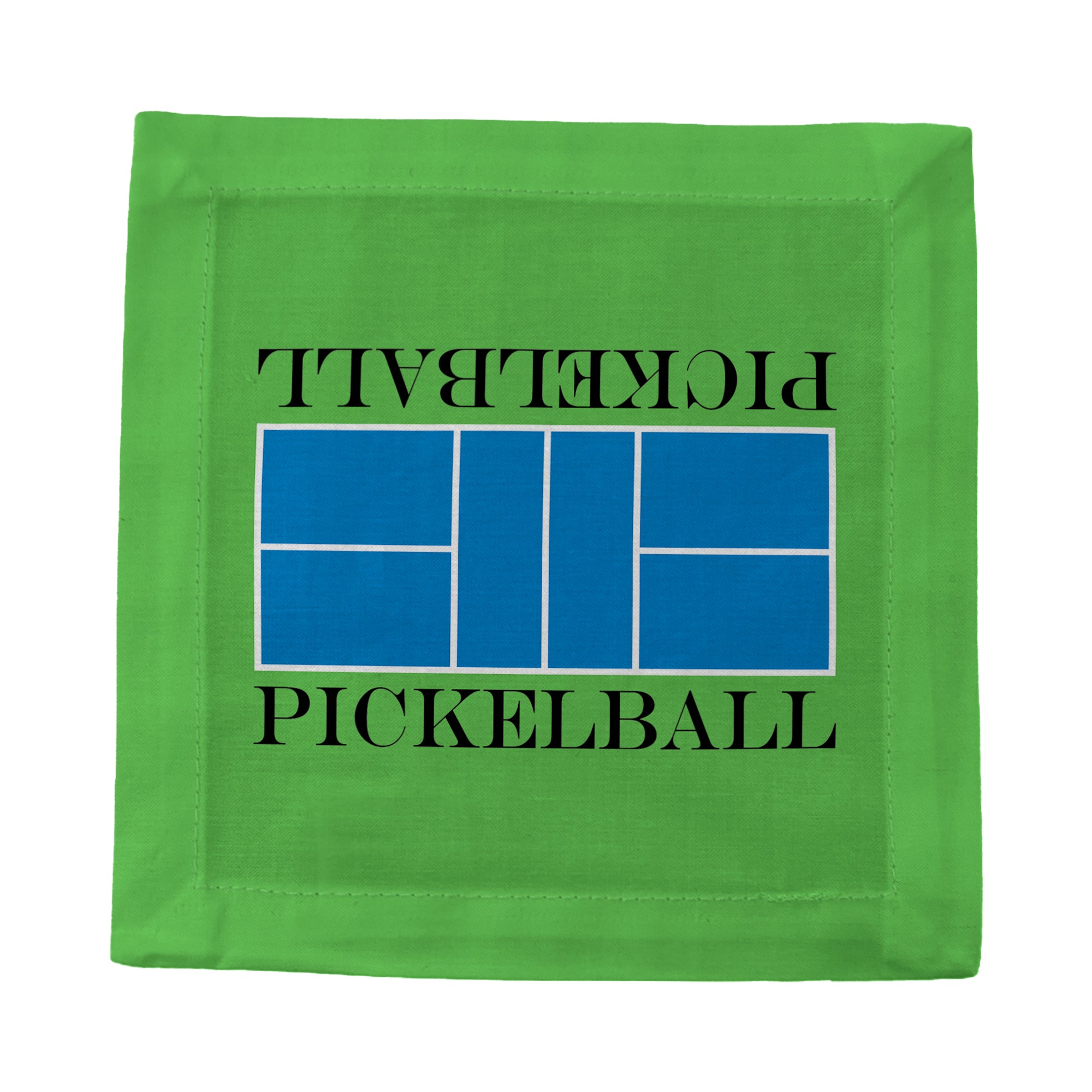 Pickelball Court Blue Green Cotton Sateen Cocktail Napkins - nicolettemayer.com