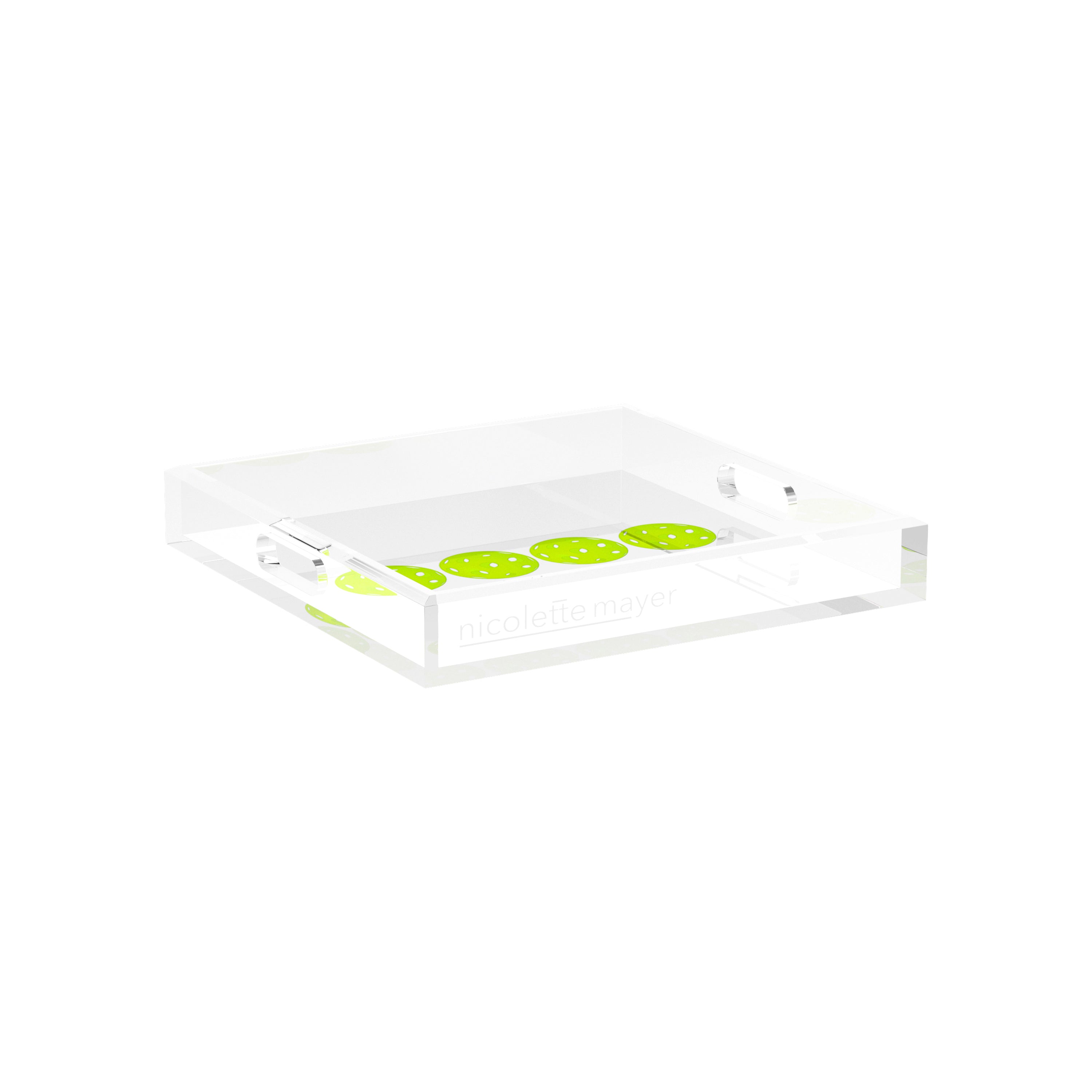 Pickelballs Acid Green 12X12 Acrylic Tray - nicolettemayer.com 