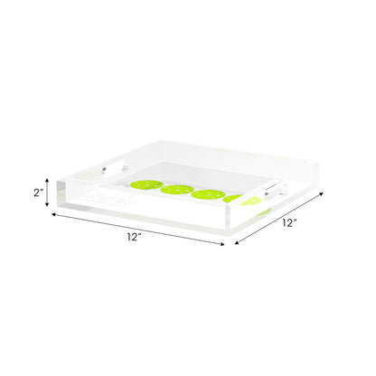 Pickelballs Acid Green 12X12 Acrylic Tray - nicolettemayer.com 