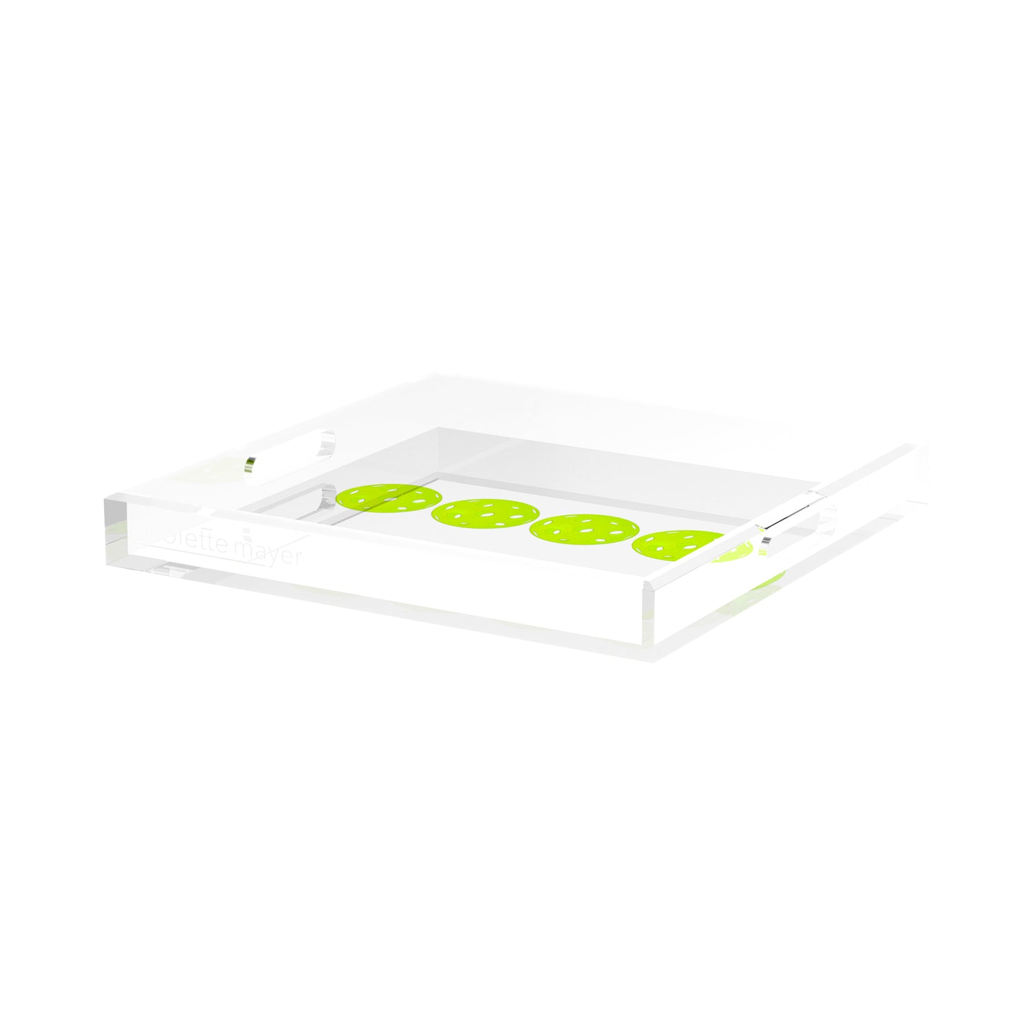 Pickelballs Acid Green 15X15 Acrylic Tray - nicolettemayer.com 