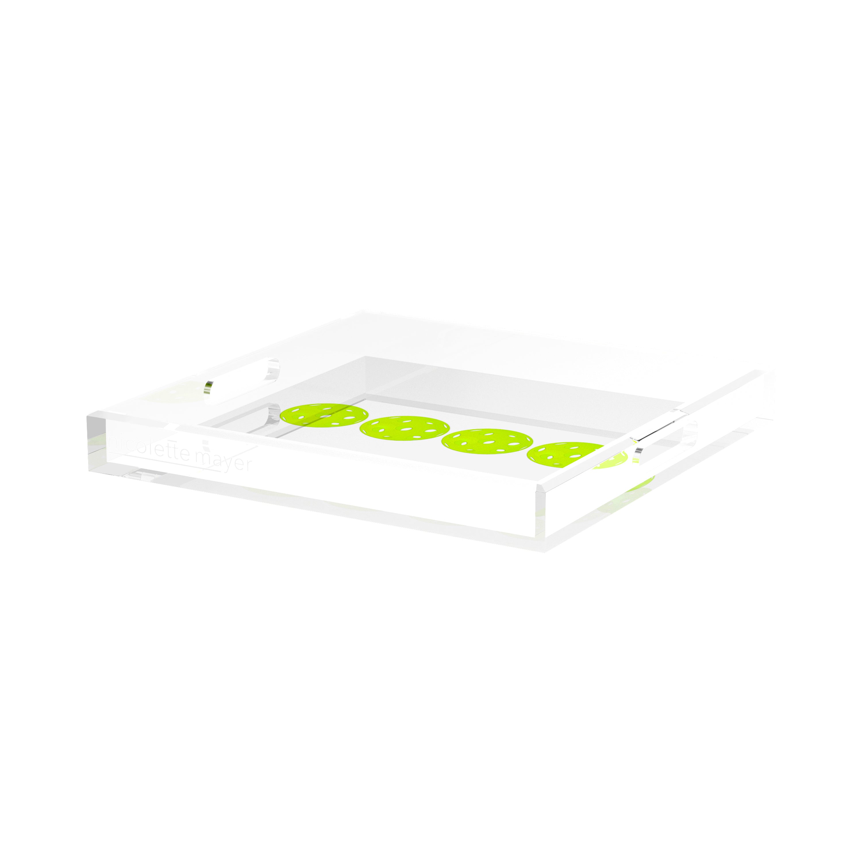 Pickelballs Acid Green 15X15 Acrylic Tray - nicolettemayer.com 