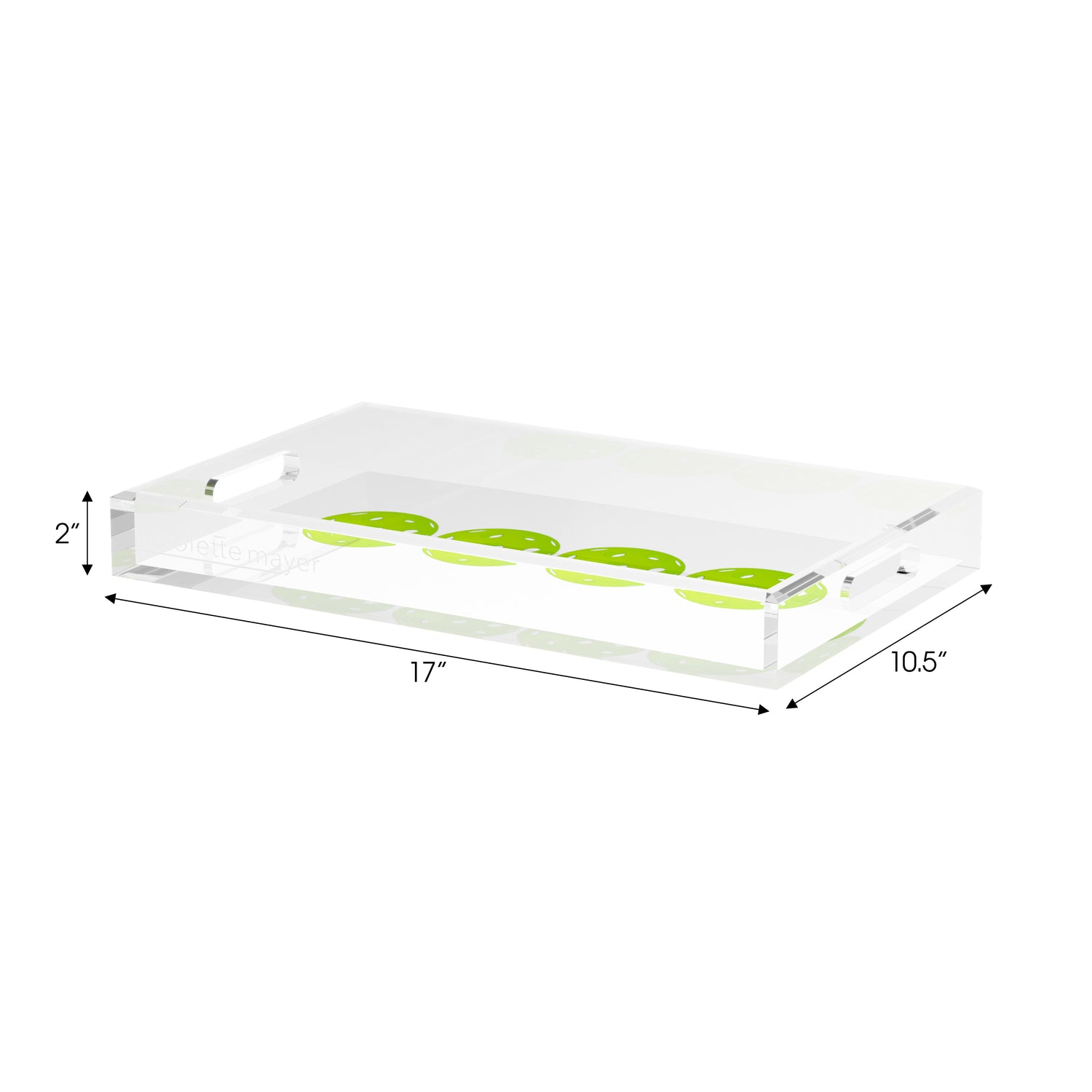 Pickelballs Acid Green  Set of 3 Acrylic Tray - nicolettemayer.com 