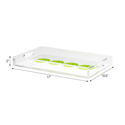 Pickelballs Acid Green  Set of 3 Acrylic Tray - nicolettemayer.com 