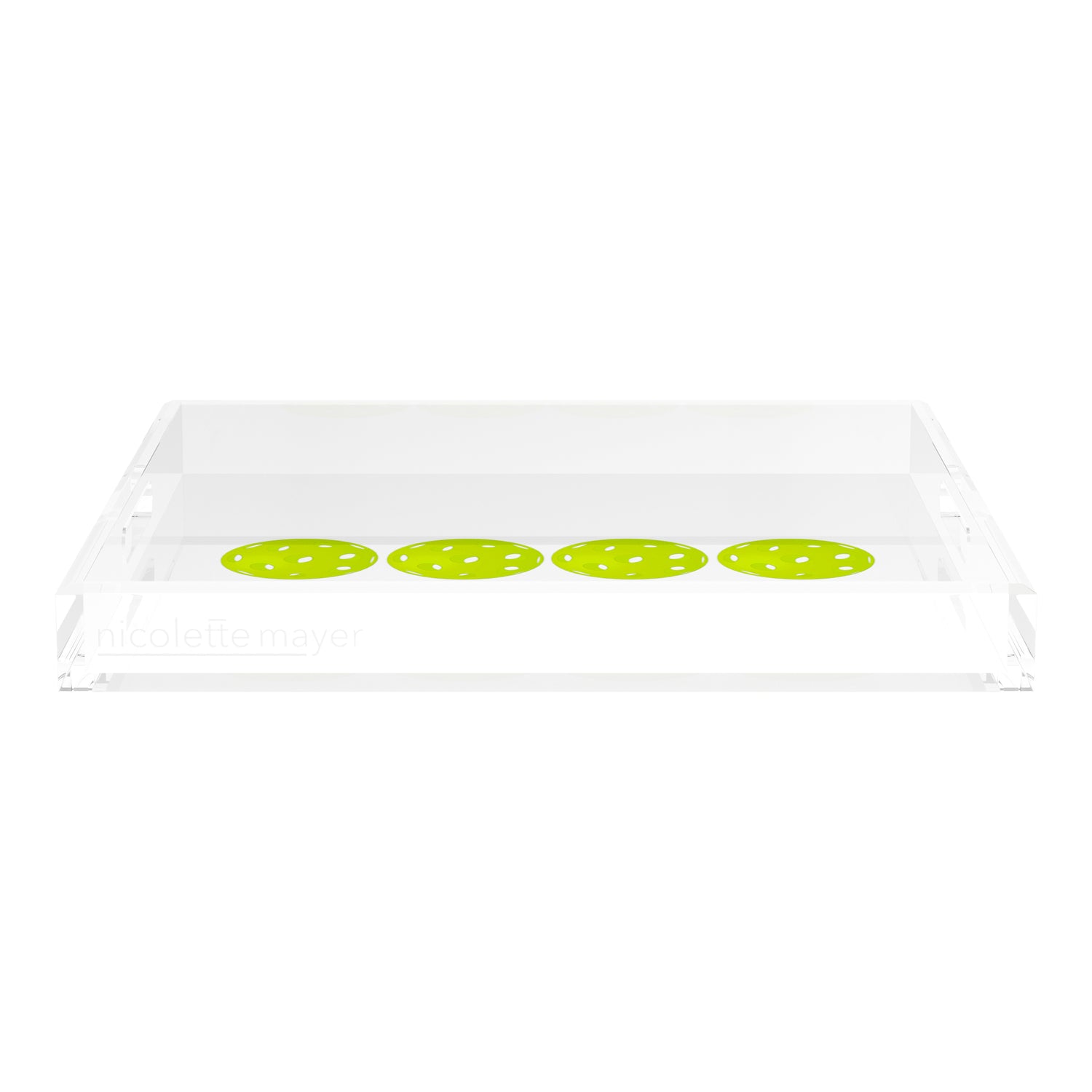 Pickelballs Acid Green 18X18 Acrylic Tray - nicolettemayer.com 