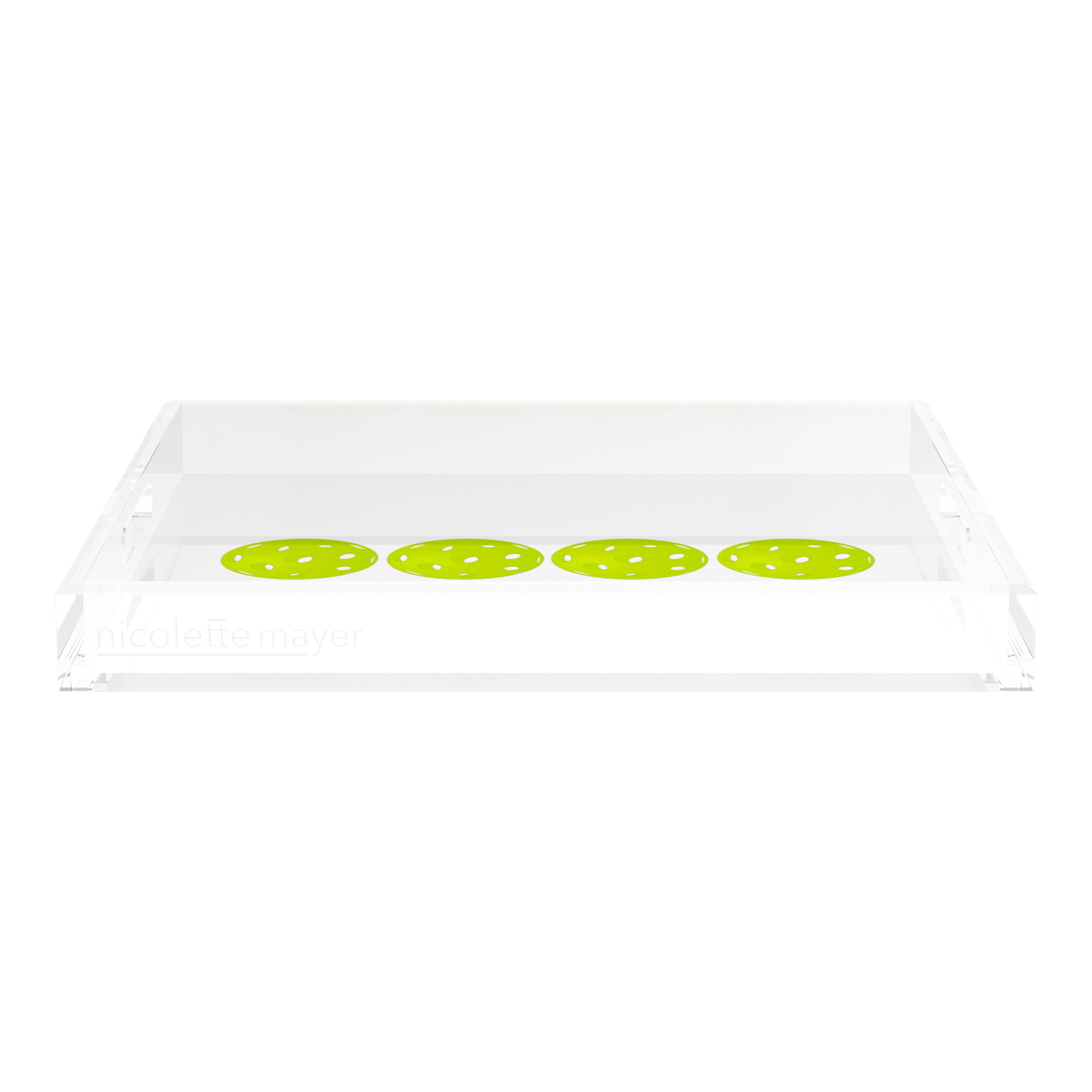 Pickelballs Acid Green 18X18 Acrylic Tray - nicolettemayer.com 