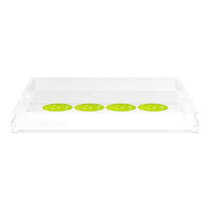 Pickelballs Acid Green 18X18 Acrylic Tray - nicolettemayer.com 