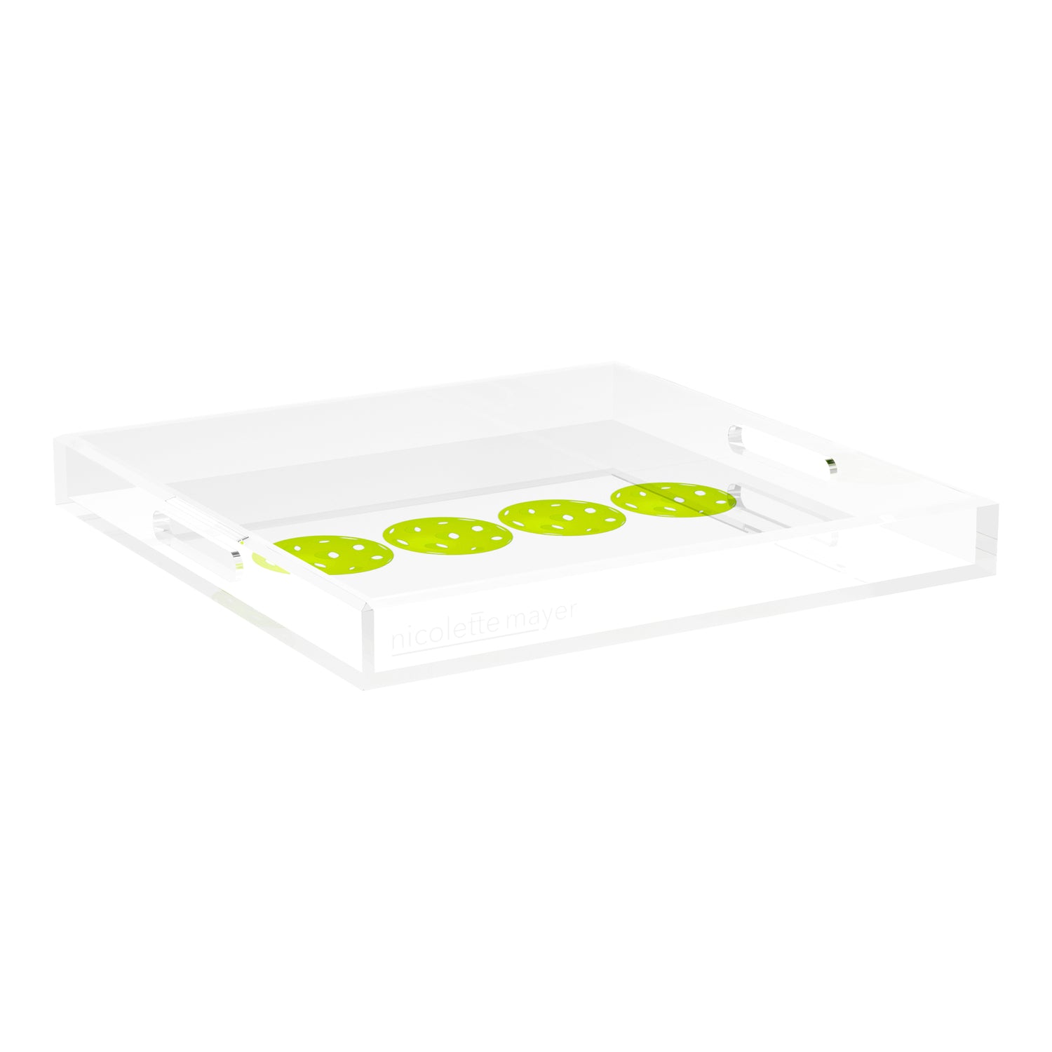 Pickelballs Acid Green 18X18 Acrylic Tray - nicolettemayer.com 