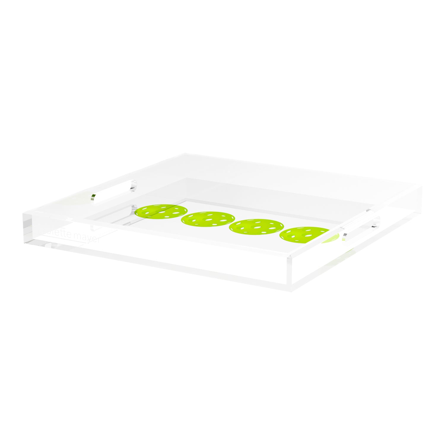 Pickelballs Acid Green 18X18 Acrylic Tray - nicolettemayer.com 