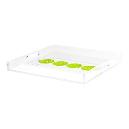 Pickelballs Acid Green 18X18 Acrylic Tray - nicolettemayer.com 