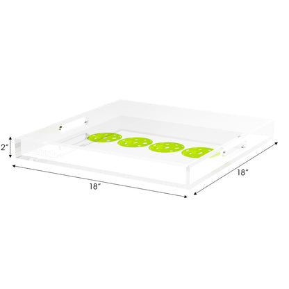 Pickelballs Acid Green 18X18 Acrylic Tray - nicolettemayer.com 
