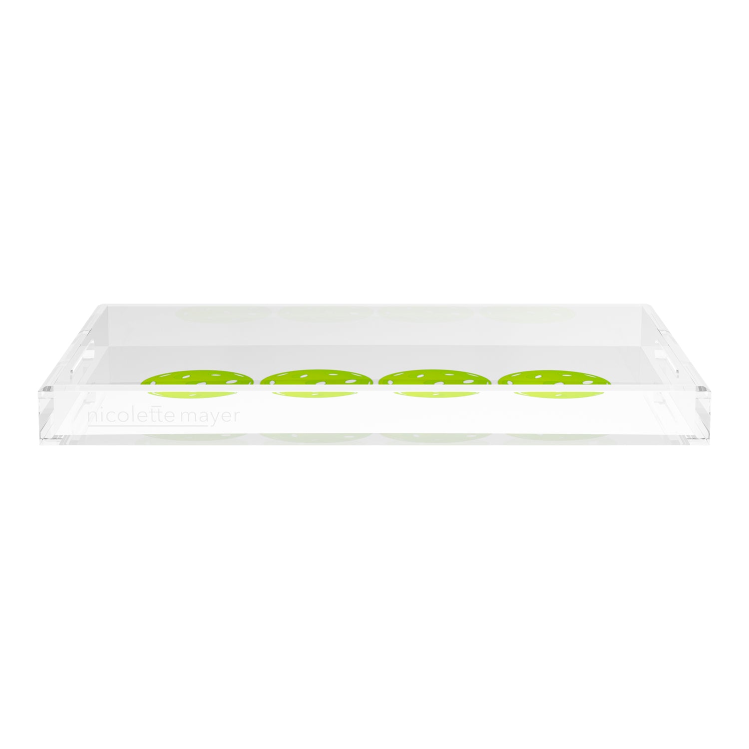 Pickelballs Acid Green  22.5x14.5 Acrylic Tray - nicolettemayer.com 