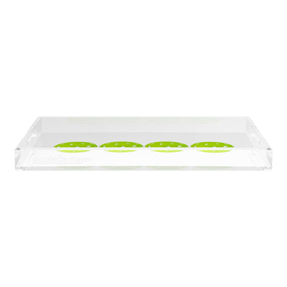 Pickelballs Acid Green  22.5x14.5 Acrylic Tray - nicolettemayer.com 
