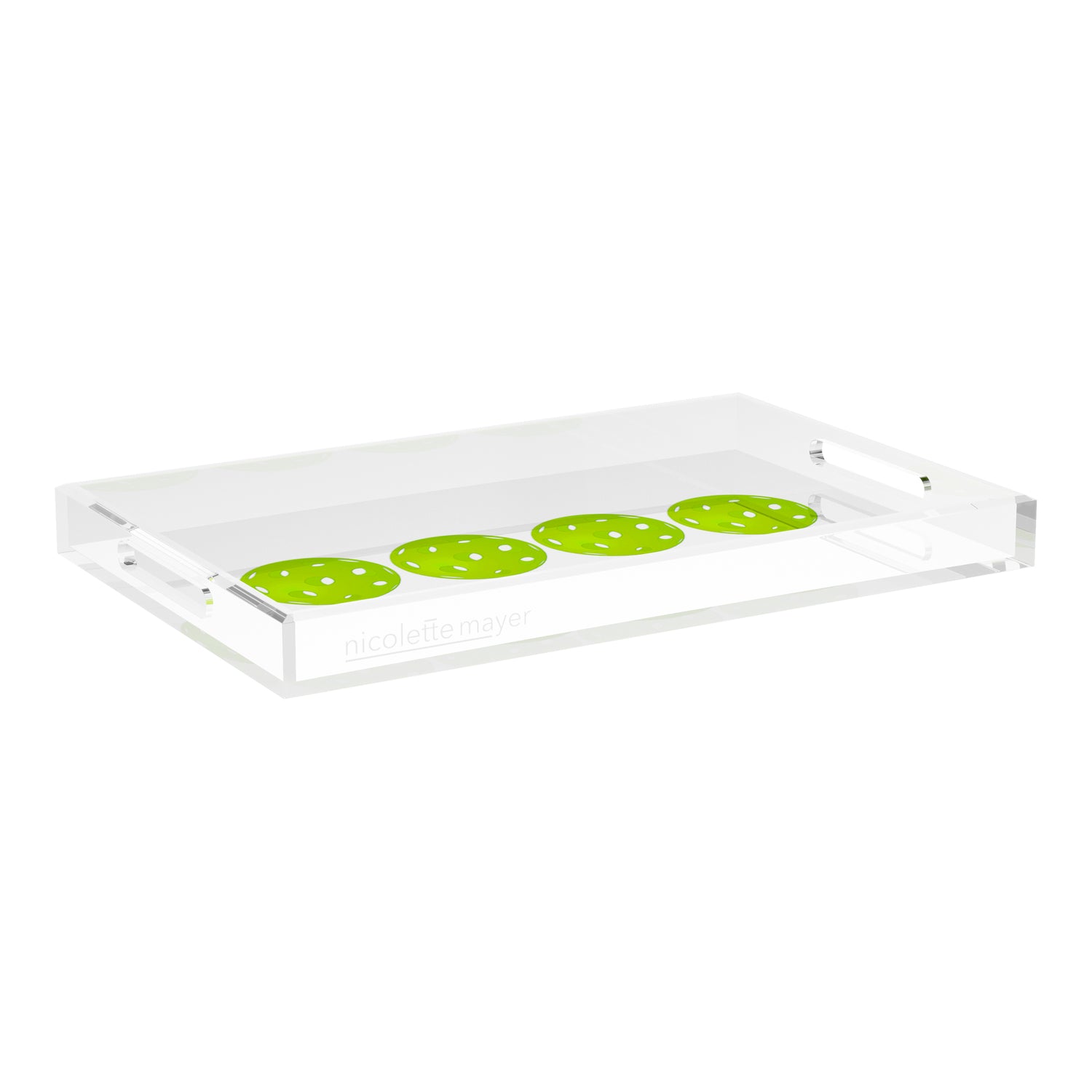 Pickelballs Acid Green  22.5x14.5 Acrylic Tray - nicolettemayer.com 