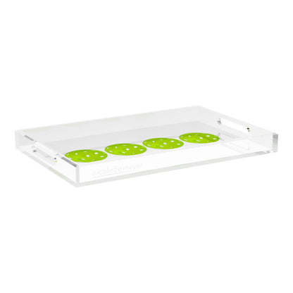 Pickelballs Acid Green  22.5x14.5 Acrylic Tray - nicolettemayer.com 