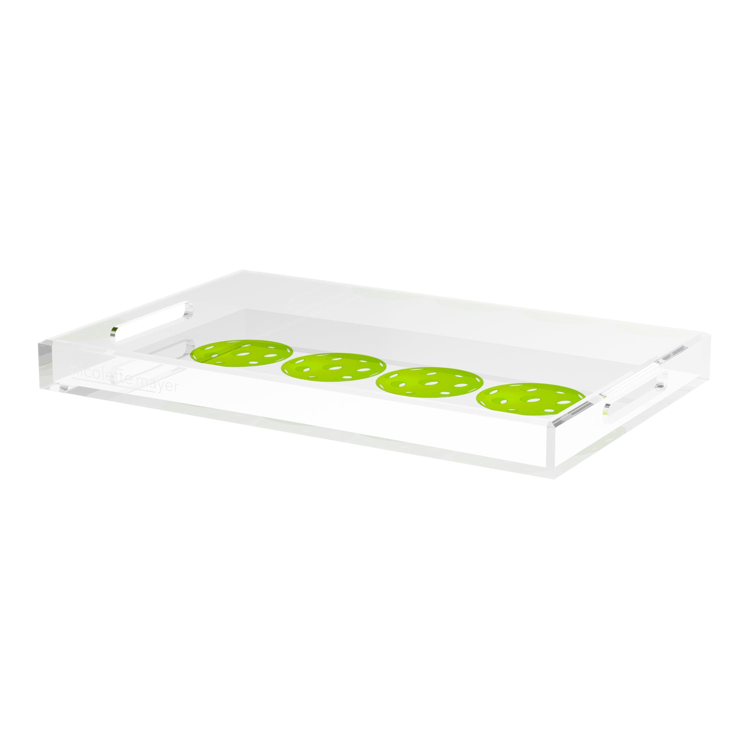 Pickelballs Acid Green  22.5x14.5 Acrylic Tray - nicolettemayer.com 