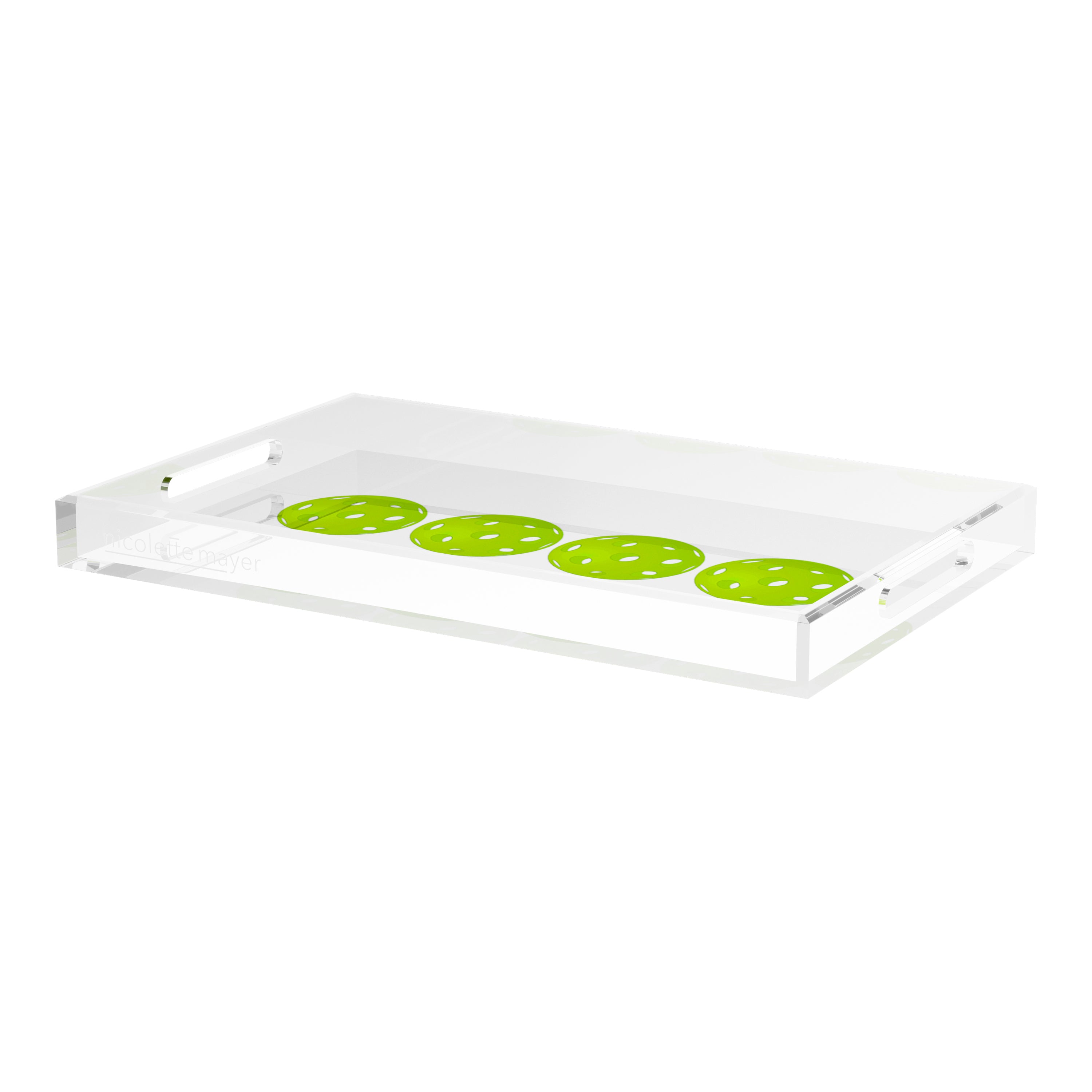Pickelballs Acid Green  22.5x14.5 Acrylic Tray - nicolettemayer.com 