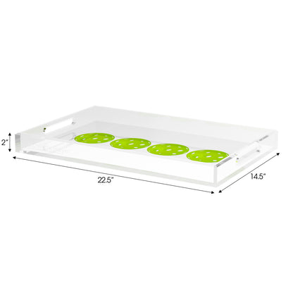 Pickelballs Acid Green  Set of 3 Acrylic Tray - nicolettemayer.com 
