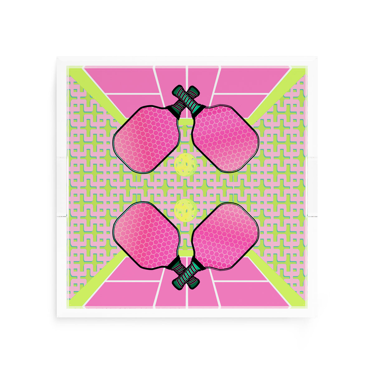 Pickleball Anyone Nancy Fran Acrylic Decorative Tray, 12 x 12 in. by Nicolette Mayer 