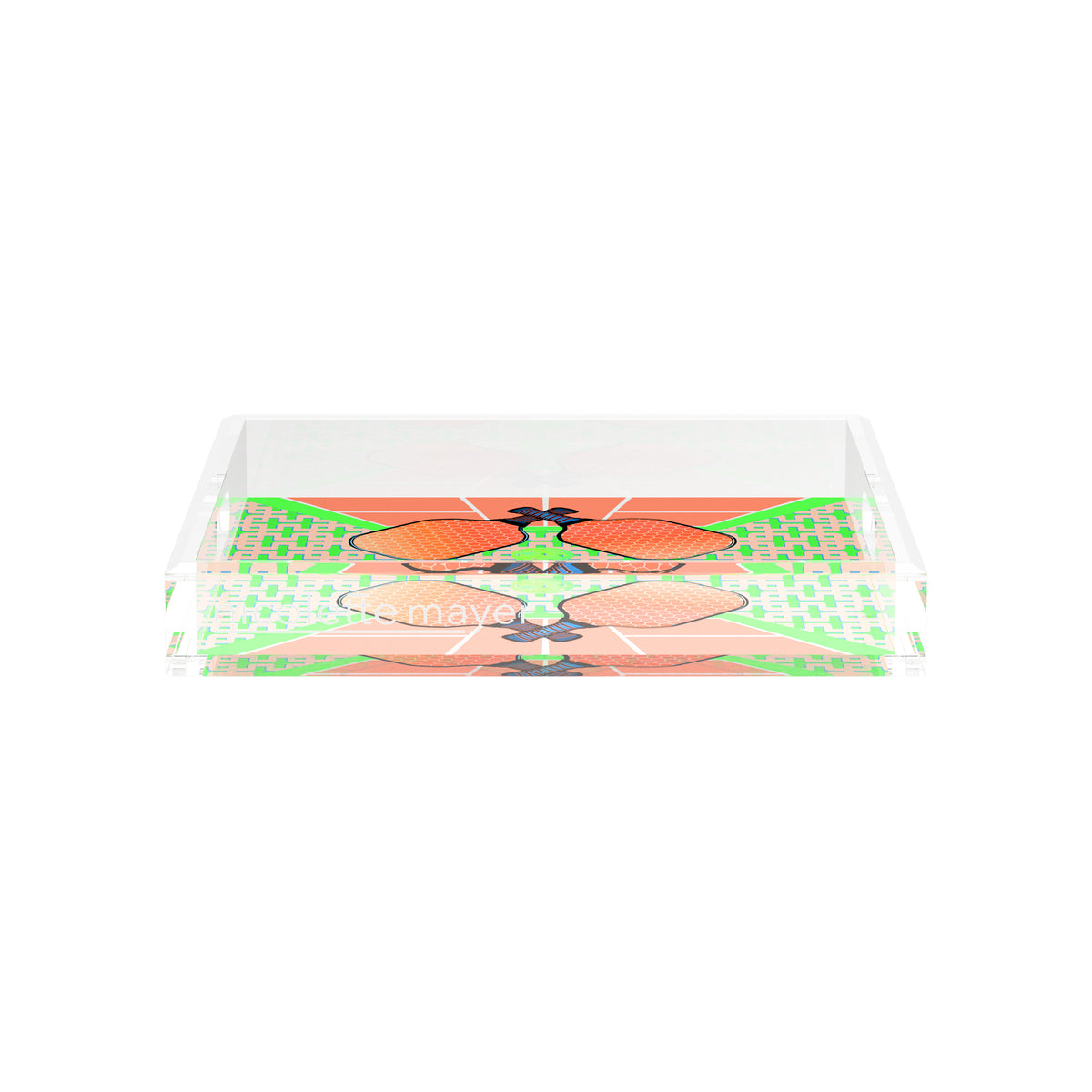 Pickleball Anyone Pam and Emma Acrylic Decorative Tray, 12 x 12 in. by Nicolette Mayer 