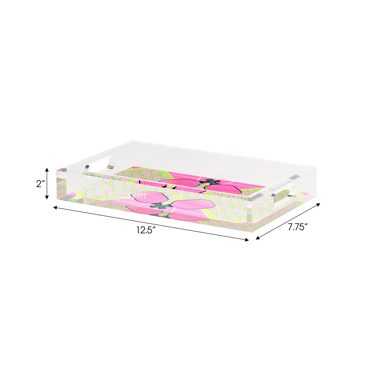 Pickleball Anyone Nancy Fran Acrylic Decorative Tray, nesting set of 3 by Nicolette Mayer 