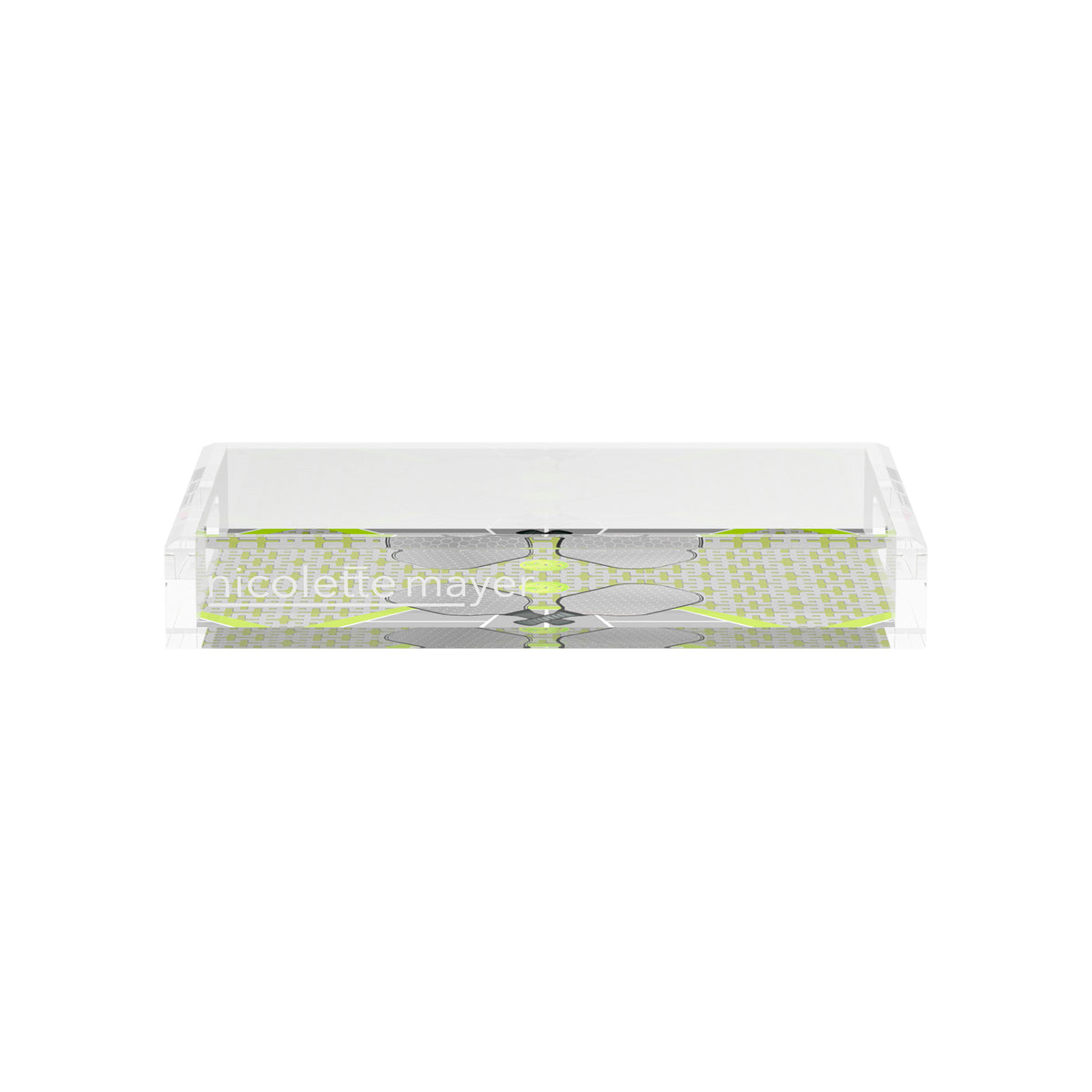 Pickleball Anyone Silver Lime Acrylic Decorative Tray, 12.5 x 7.75 in. by Nicolette Mayer 