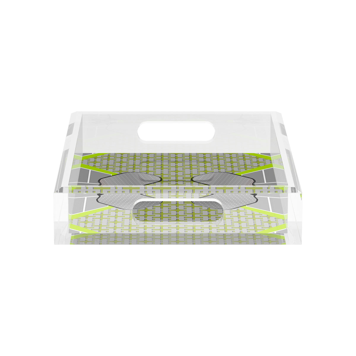 Pickleball Anyone Silver Lime Acrylic Decorative Tray, 12.5 x 7.75 in. by Nicolette Mayer 