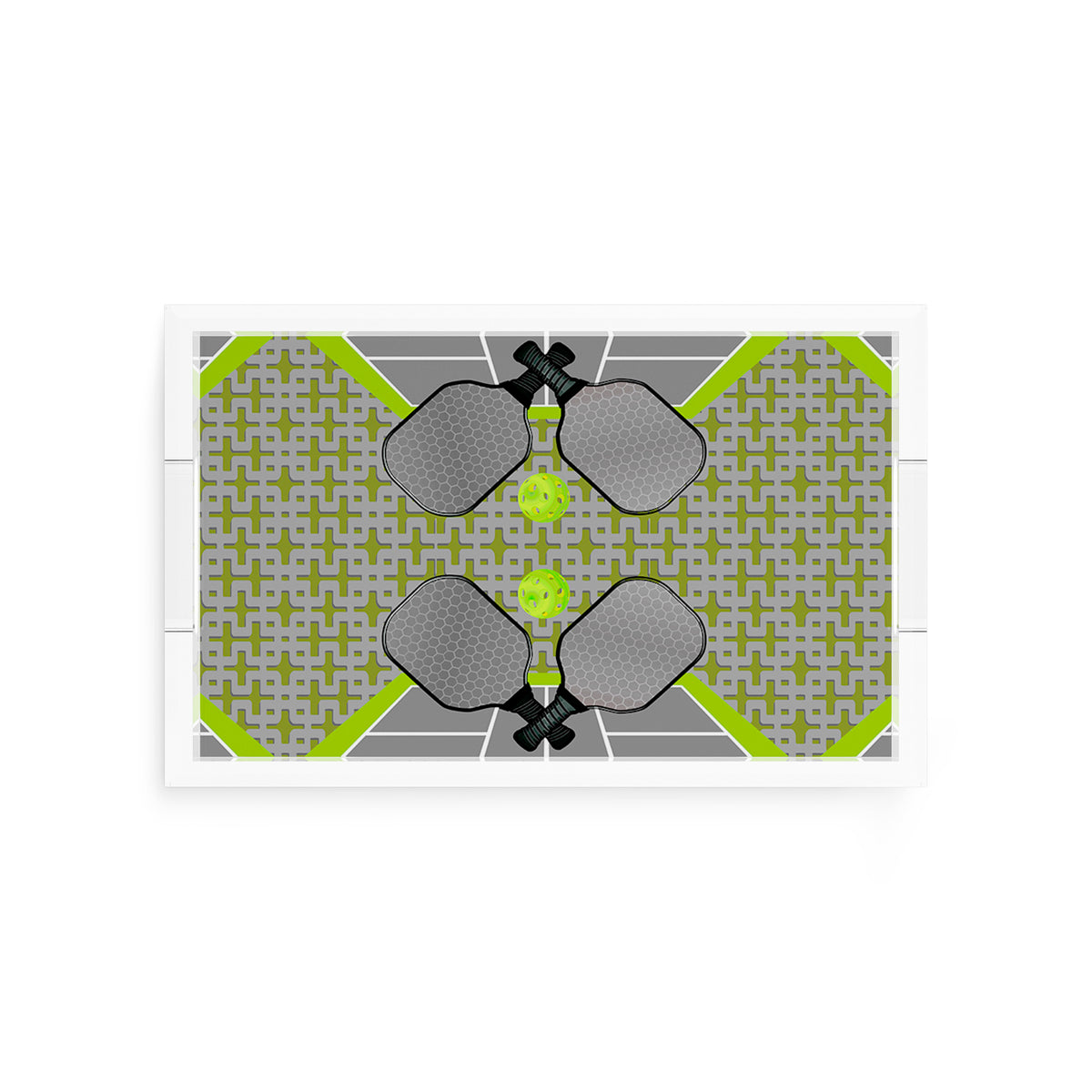Pickleball Anyone Silver Lime Acrylic Decorative Tray, 12.5 x 7.75 in. by Nicolette Mayer 
