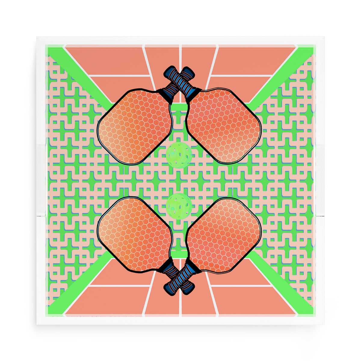 Pickleball Anyone Pam and Emma Acrylic Decorative Tray, 15 x 15 in. by Nicolette Mayer 