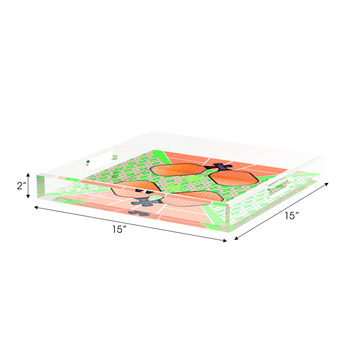 Pickleball Anyone Pam and Emma Acrylic Decorative Tray, nesting set of 3 by Nicolette Mayer 