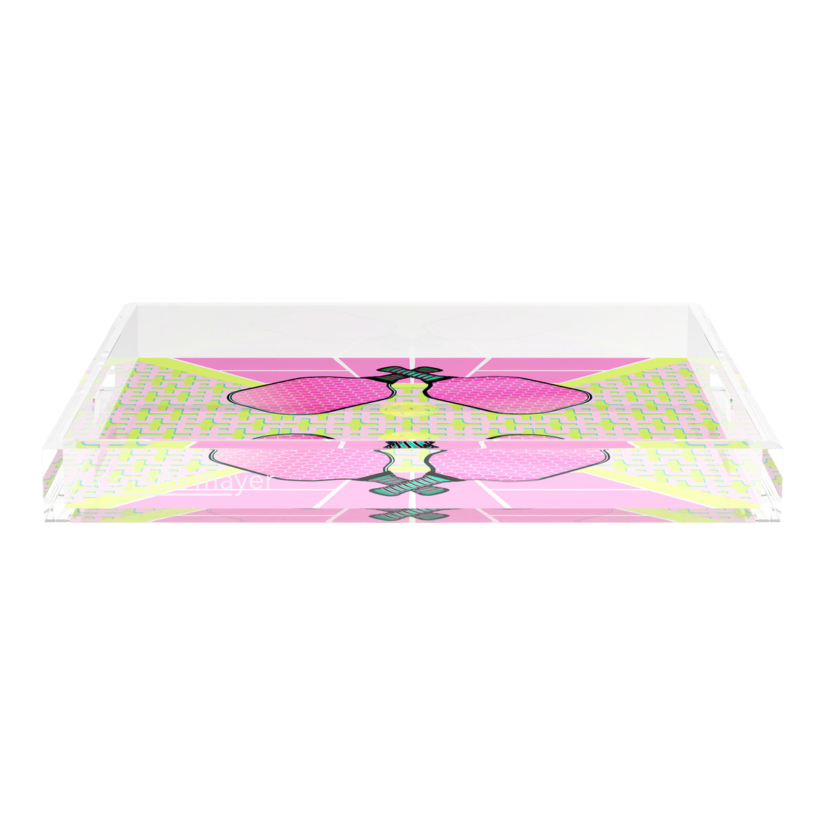 Pickleball Anyone Nancy Fran Acrylic Decorative Tray, 18 x 18 in. by Nicolette Mayer 