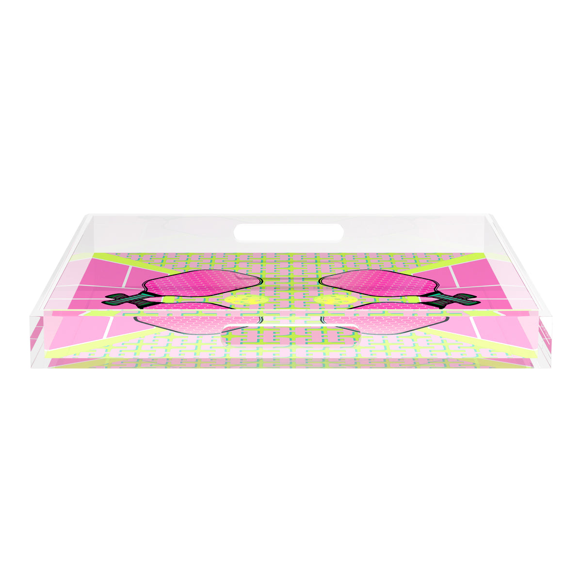 Pickleball Anyone Nancy Fran Acrylic Decorative Tray, 18 x 18 in. by Nicolette Mayer 