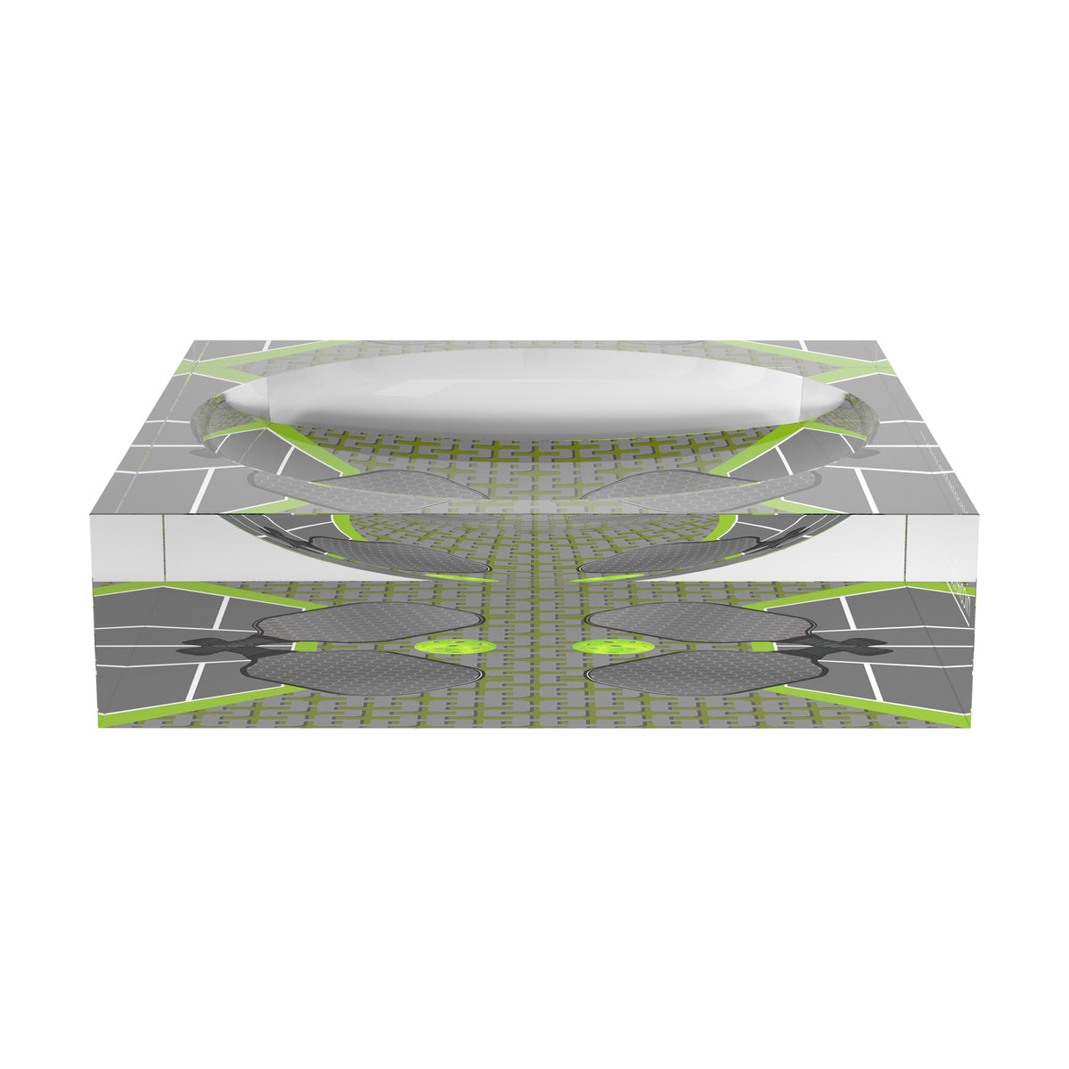 Pickleball Anyone Silver Lime Candy Catchall Dish, 6 x 6 in. by Nicolette Mayer 