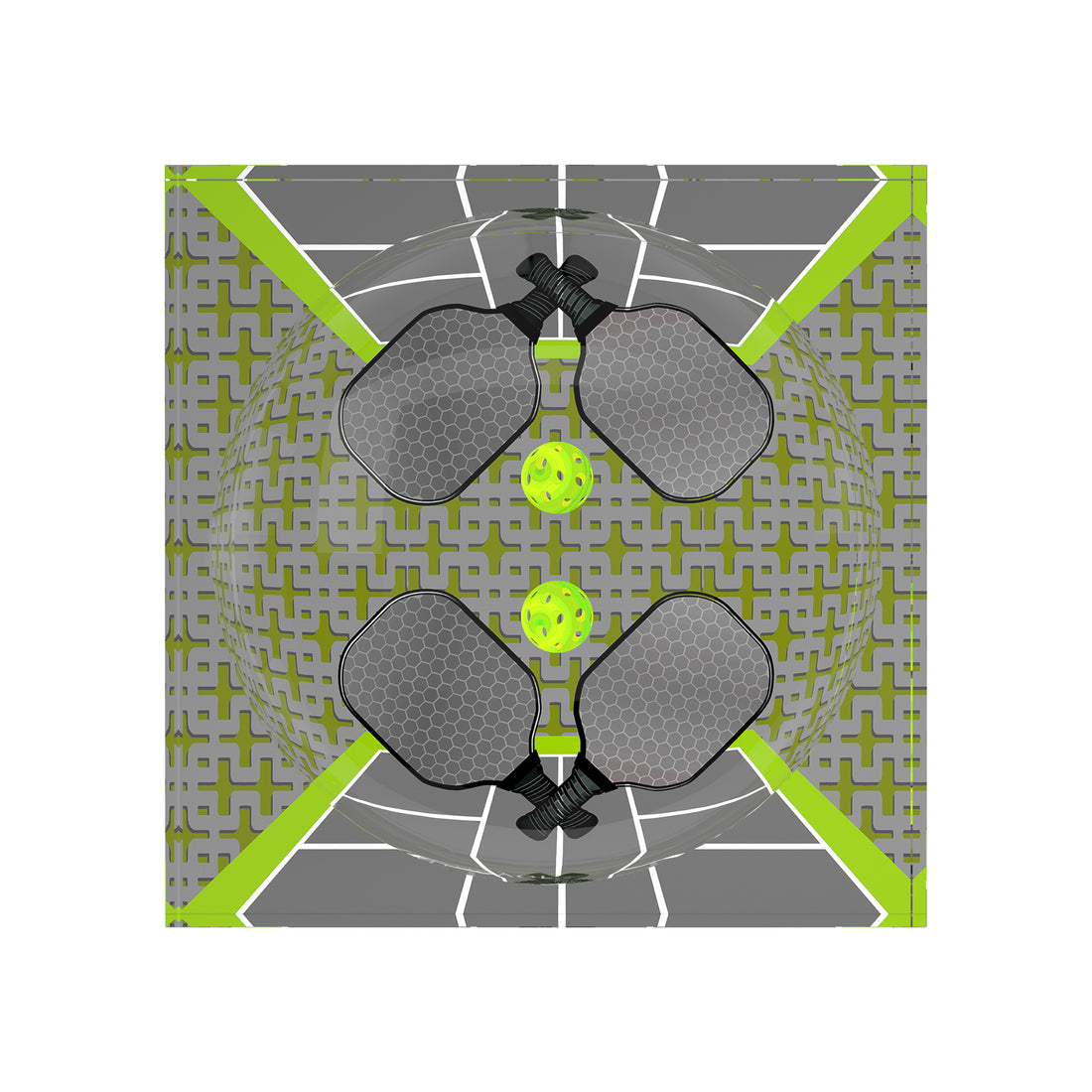 Pickleball Anyone Silver Lime Candy Catchall Dish, 6 x 6 in. by Nicolette Mayer 