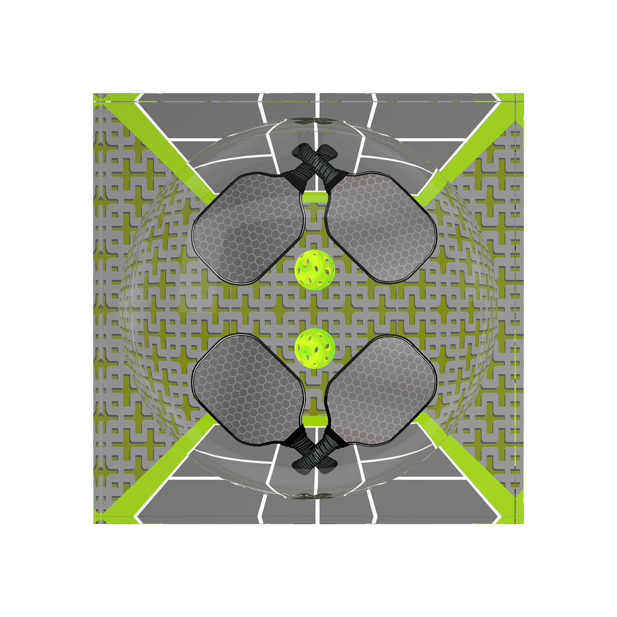 Pickleball Anyone Silver Lime Candy Catchall Dish, 6 x 6 in. by Nicolette Mayer 