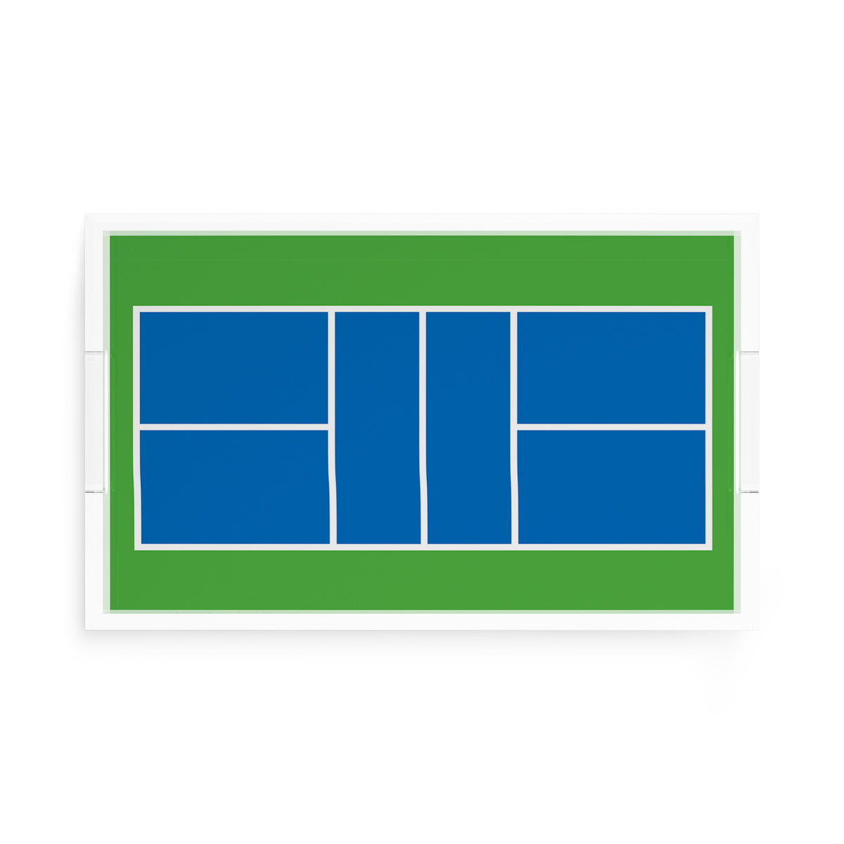 Pickleball Court Blue Green Acrylic Decorative Tray, 17 x 10.5 in. by Nicolette Mayer 