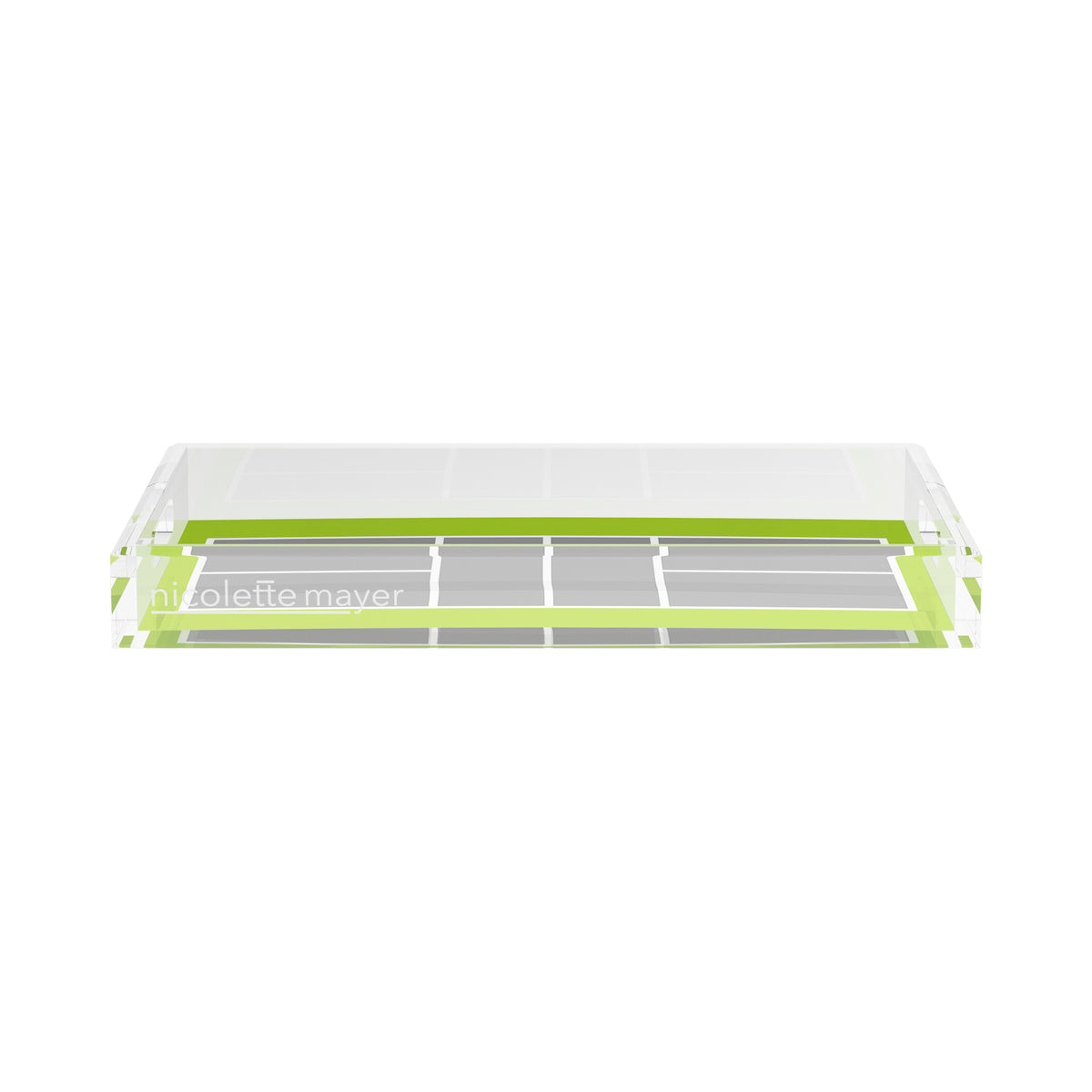 Pickleball Court Silver Lime Acrylic Decorative Tray, 17 x 10.5 in. by Nicolette Mayer 