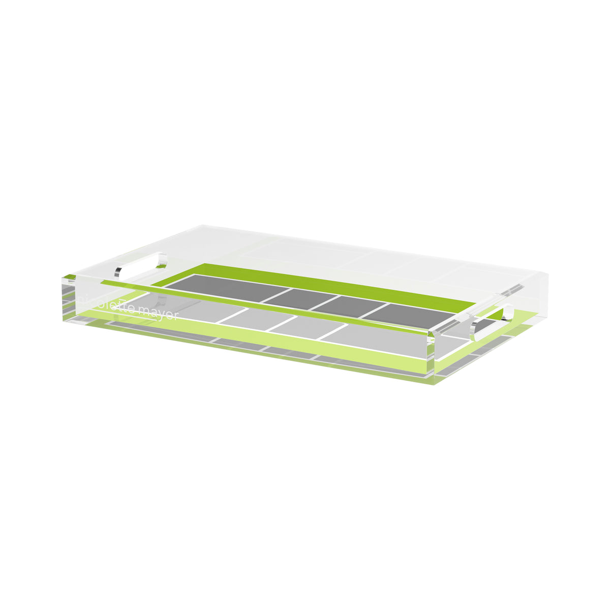 Pickleball Court Silver Lime Acrylic Decorative Tray, 17 x 10.5 in. by Nicolette Mayer 