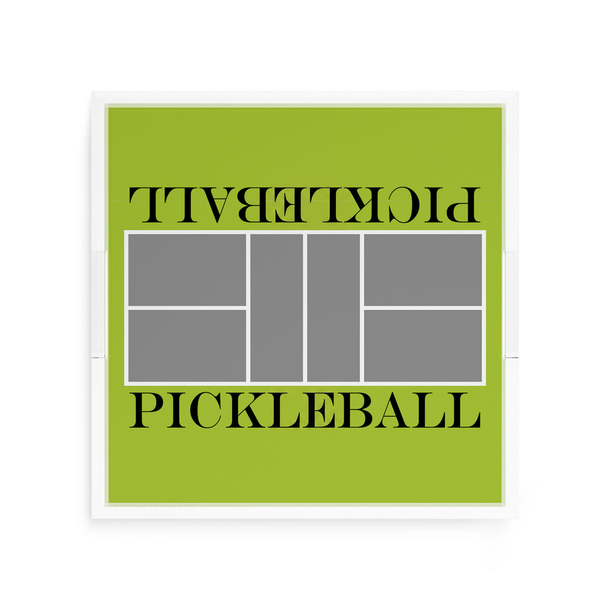 Pickleball Court Silver Lime Acrylic Decorative Tray, 12 x 12 in. by Nicolette Mayer 