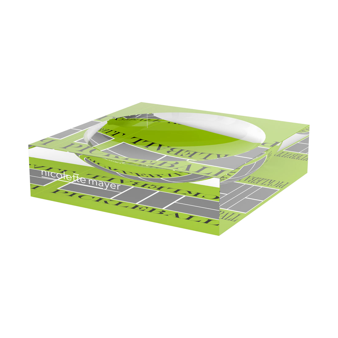 Pickleball Court Silver Lime Candy Catchall Dish, 6 x 6 in. by Nicolette Mayer 