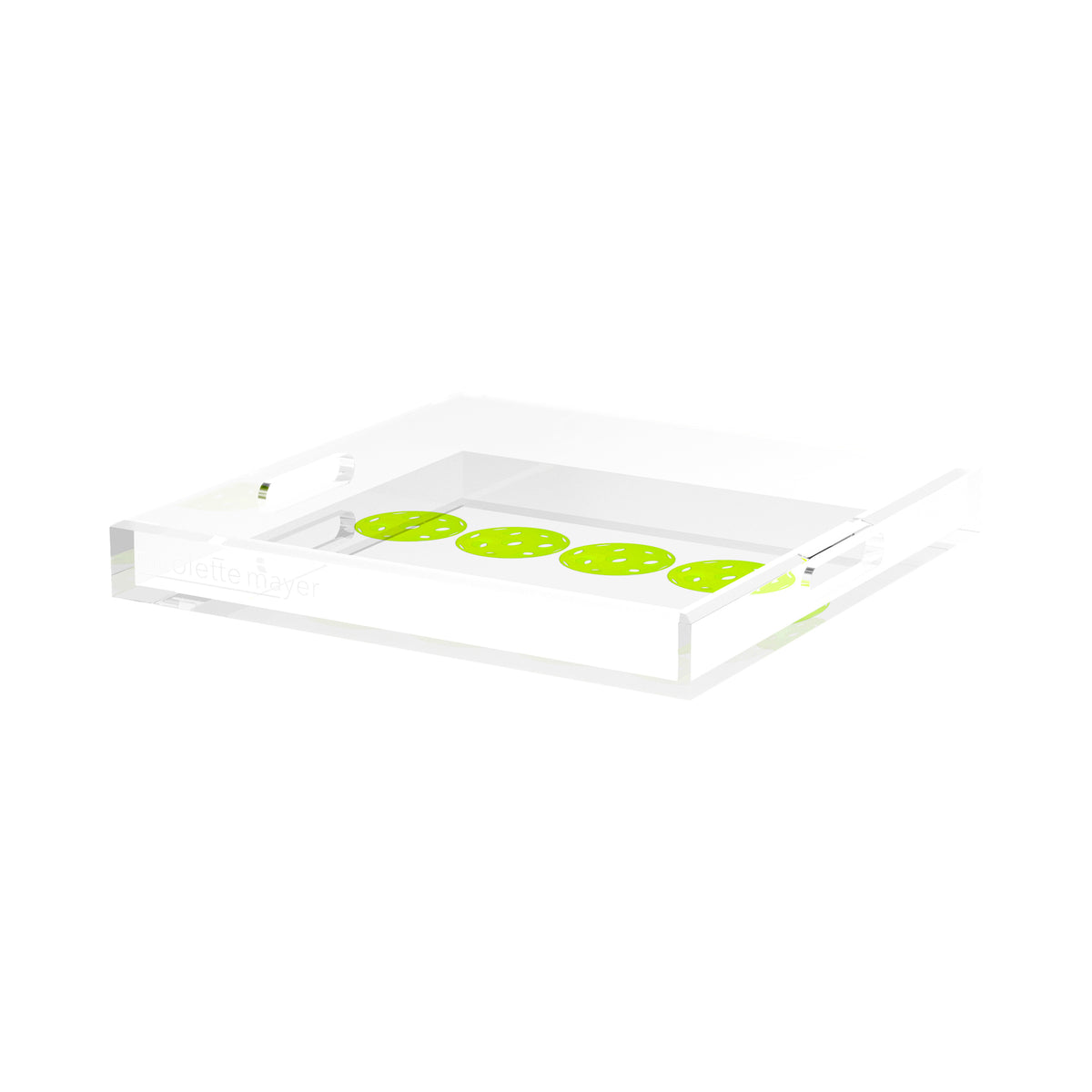 Pickleballs Acid Green Acrylic Decorative Tray, 15 x 15 in. by Nicolette Mayer 