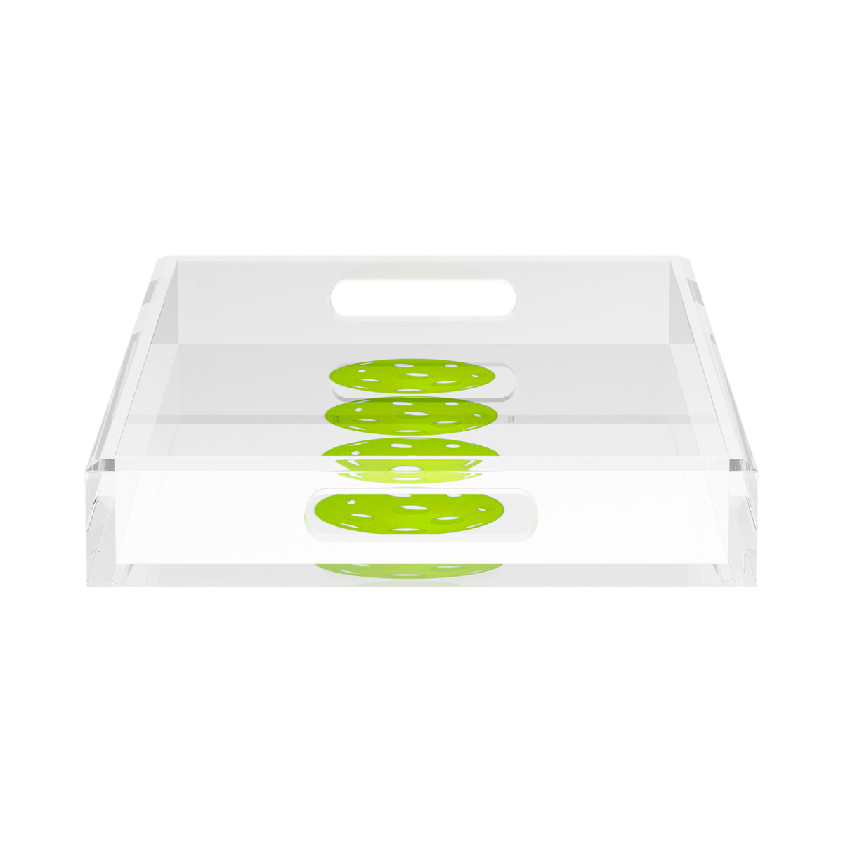 Pickleballs Acid Green Acrylic Decorative Tray, 17 x 10.5 in. by Nicolette Mayer 