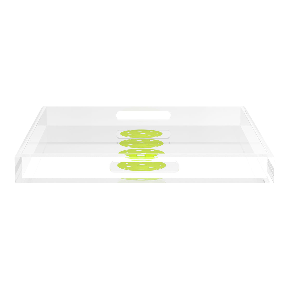 Pickleballs Acid Green Acrylic Decorative Tray, 18 x 18 in. by Nicolette Mayer 