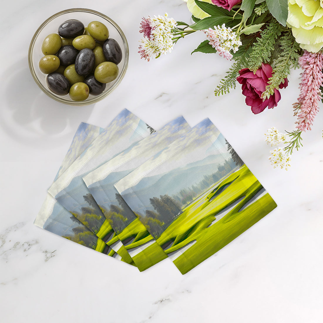 Pin High Cotton Sateen Cocktail Napkins - nicolettemayer.com