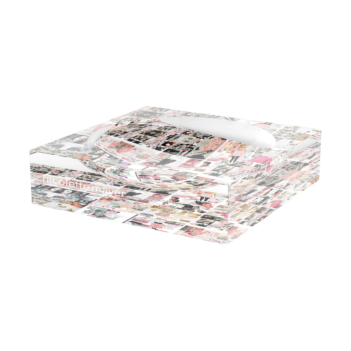 Pink And White Nails Acrylic Candy Catchall Dish