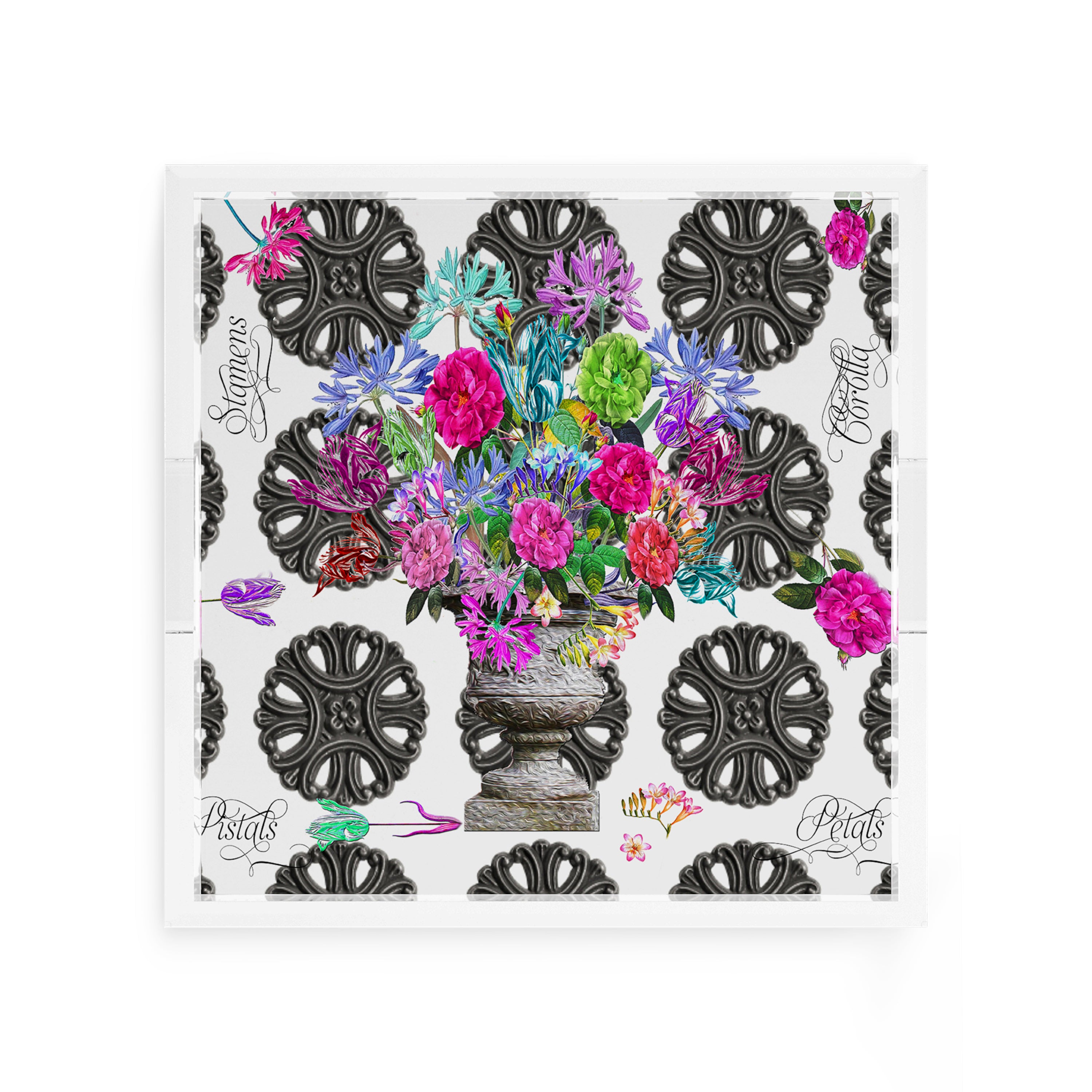 Pistils Metal Bouquet 12X12 Acrylic Tray - nicolettemayer.com
