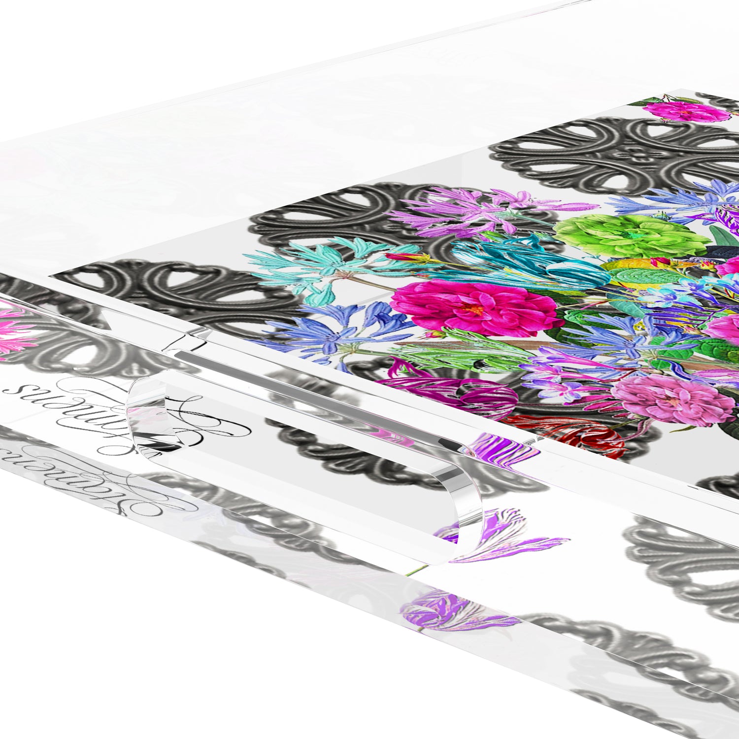 Pistils Metal Bouquet 15X15 Acrylic Tray - nicolettemayer.com
